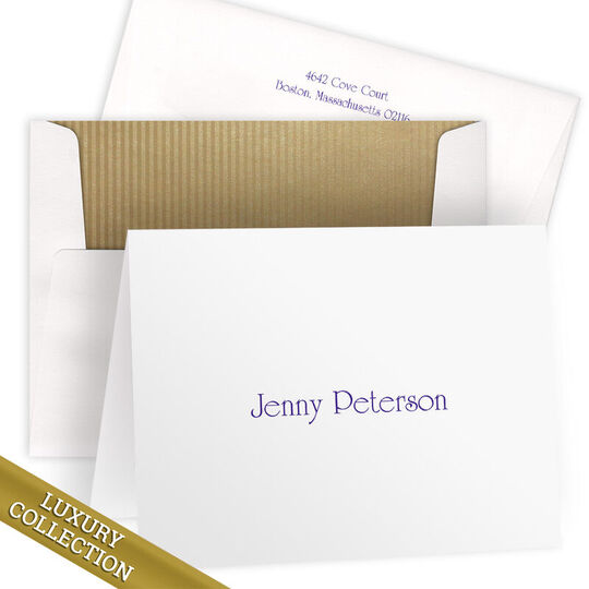 Luxury Boston Folded Note Card Collection - Raised Ink